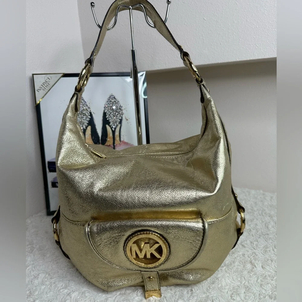 Michael Kors Gold Metallic Bag pristine condition